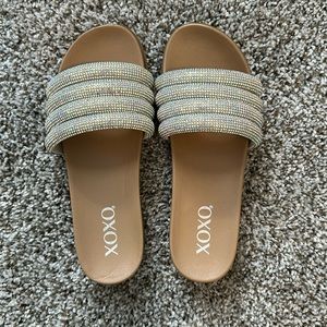 XOXO Silver Studded Sandals